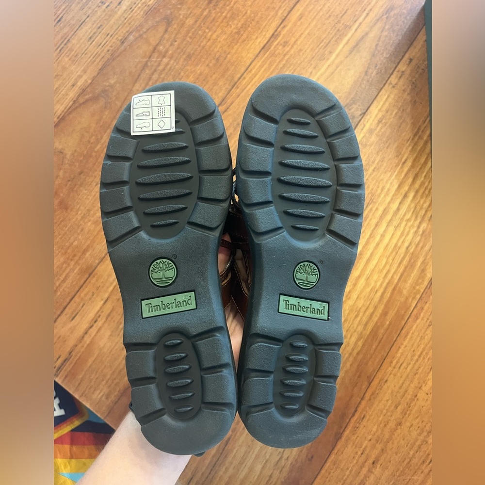 NWT Timberland Brown Leather Marquette Thong Slide On Sandals Women's 8 - Picture 4 of 7